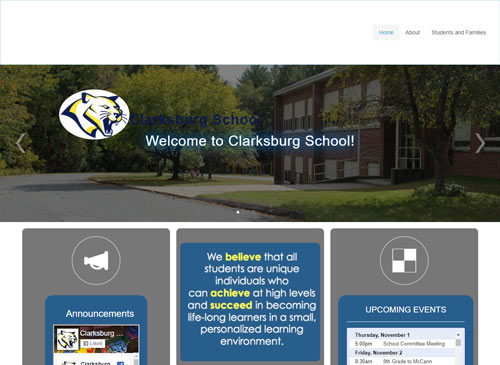 Image of Clarksburg School website